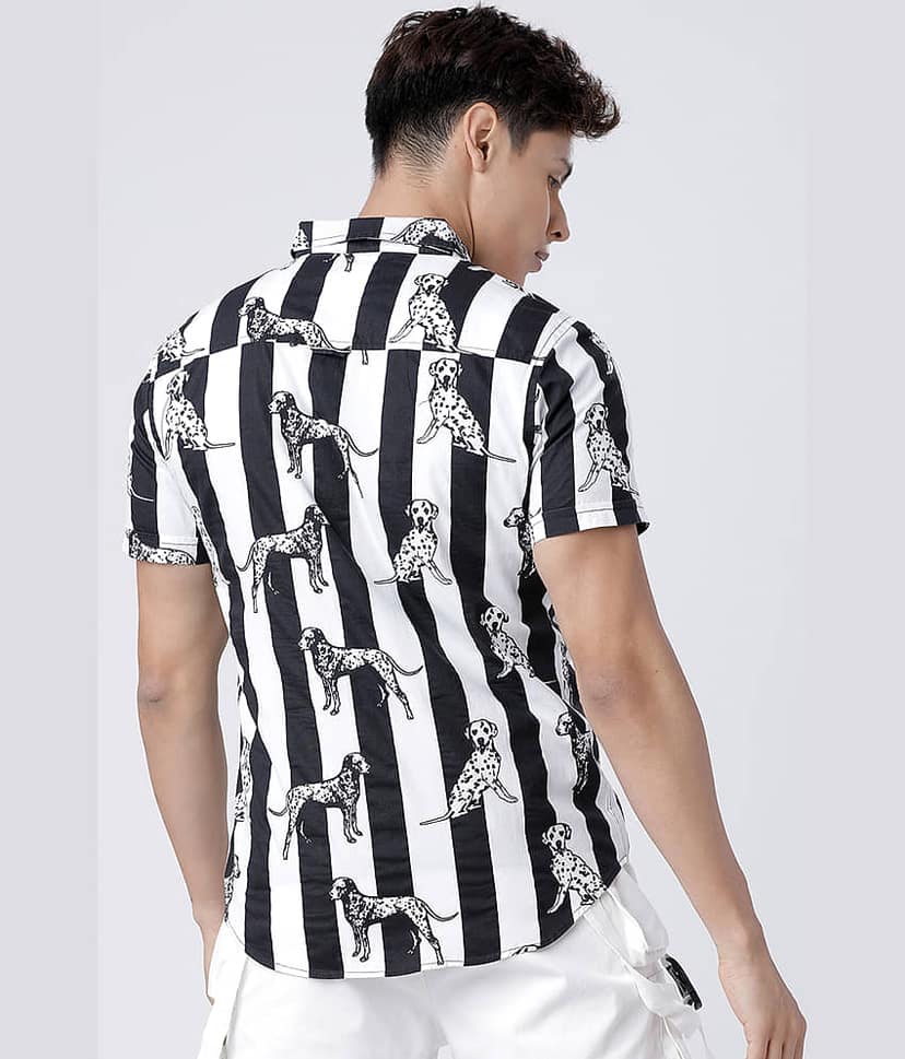 Locomotive 100% Cotton Slim Fit Printed Half Sleeves Men's Casual Shirt - Multicolor ( Pack of 1 ) view 3