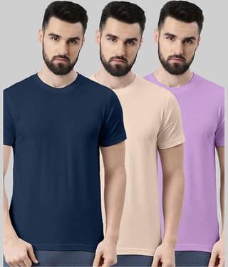 Veirdo Pack of 3 100% Cotton Regular Fit Men's T-Shirt ( Green )
