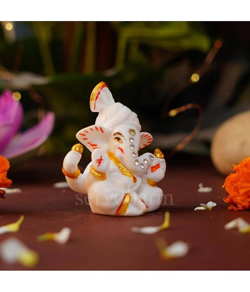 ServDharm Resin Lord Ganesha Idol ( 6.5 cm ) view 2
