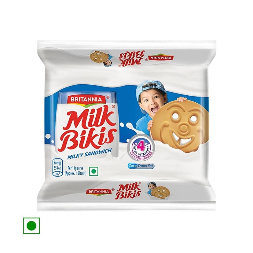 Britannia Milk Bikis Milk Sandwich Cream Biscuits view 2