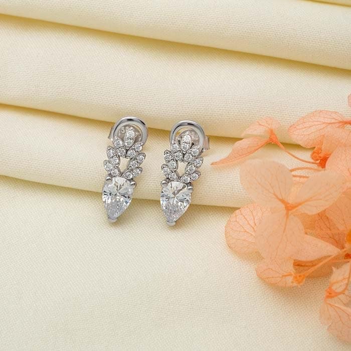 Silver Ice Drop Earrings view 3