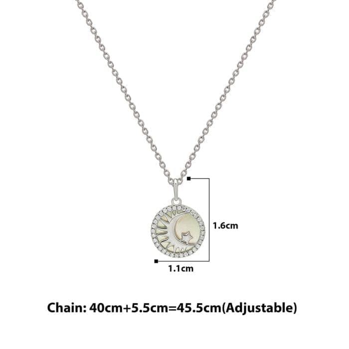 Silver Crescent Pendant with Chain view 4