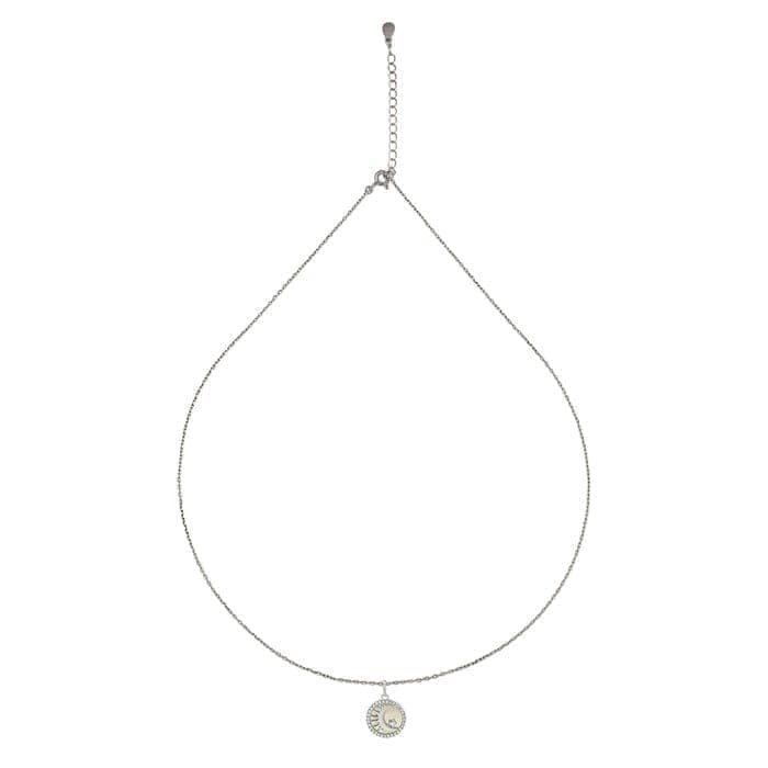 Silver Crescent Pendant with Chain view 5