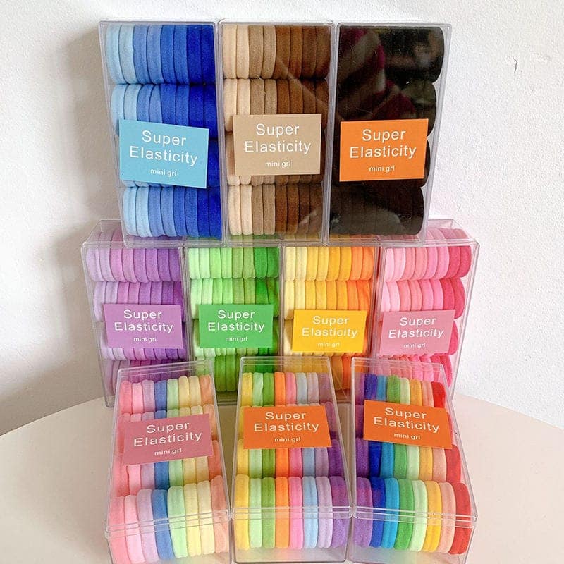 Sincere Elastic Dark Colors Hair Rubber Bands Polytail Ties Strechable Bands For Women and Girls (Pack of 30 Pcs) (Multicolour, 30) view 3