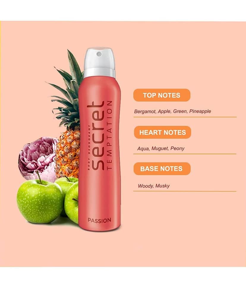 secret temptation Active Lifestyle Roll-on 50ml & Passion Deodorant 150ml, Combo Pack of 2 for Women (2 Items in the set) view 2
