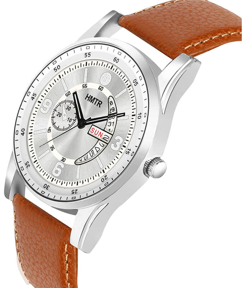 HMTr Brown Leather Analog Men's Watch view 2