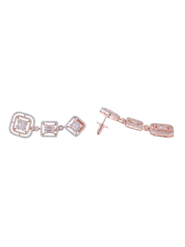 Minimal light weignt diamond necklace set earrings view 3