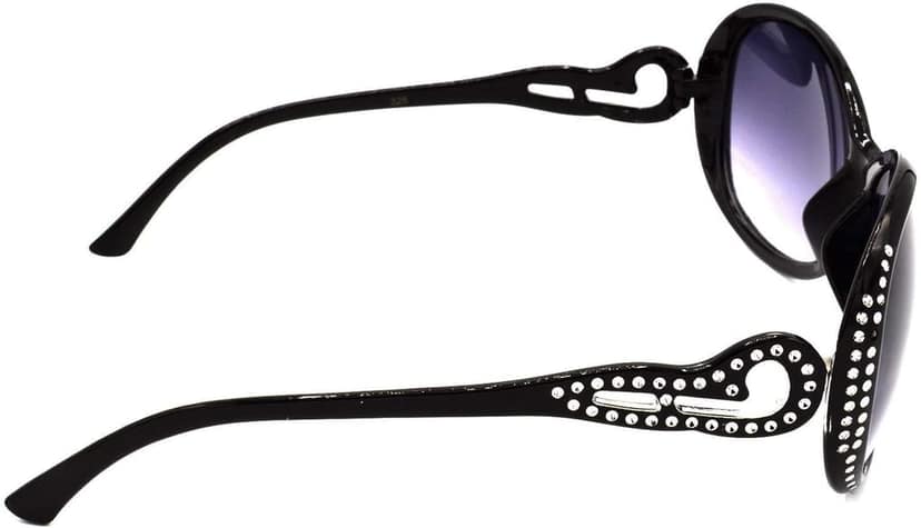Hrinkar Unisex Round Sunglasses Silver & Black Frame, Grey & Black Lens (Medium) - Pack of 2 view 4