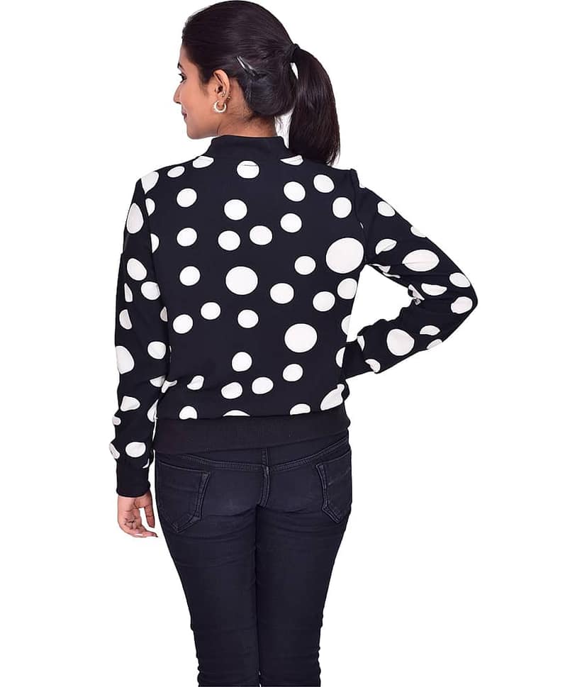 NUEVOSDAMAS Polyester Black Bomber Jackets Single view 2