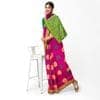 Magenta Color Fancy Butta Mixed Soft Silk Saree with Unstitched Blouse view 3