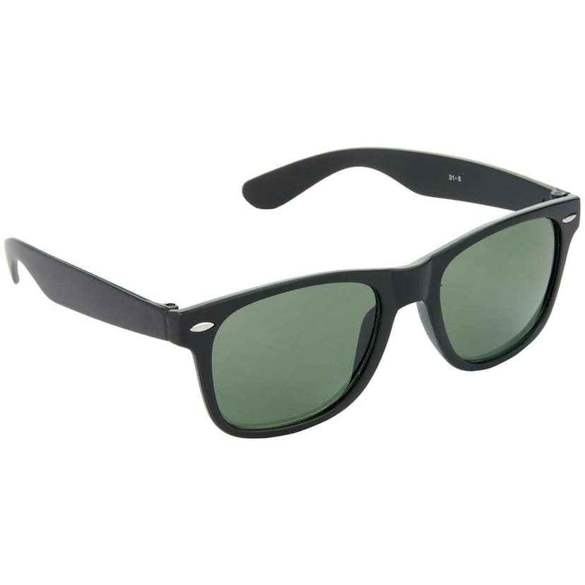 HRINKAR Rectangular And Pilot Stylish Sunglasses For Men And Women (Green And Yellow Lens | Black And Silver Frame - HCMB297) With Free Paper 3D Glass view 2
