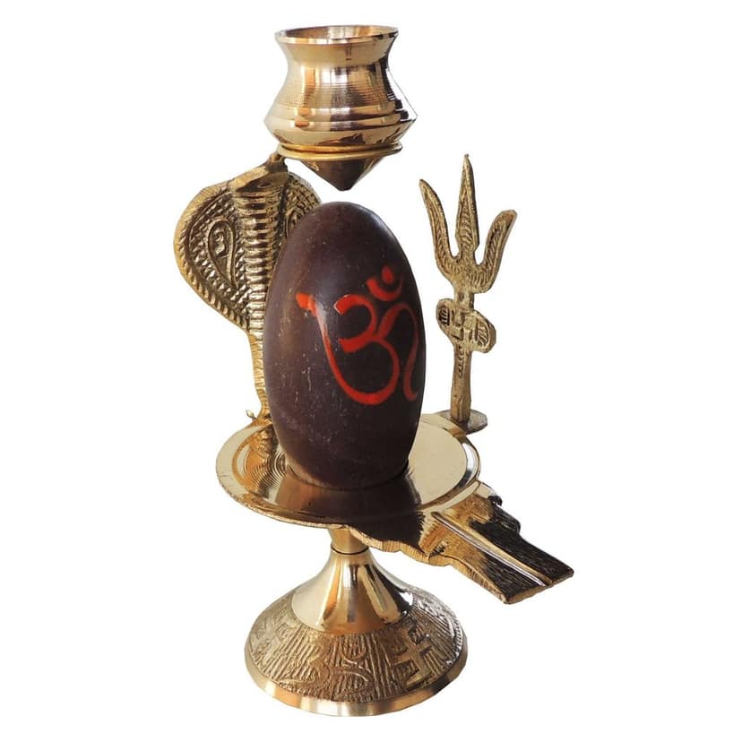 Brass Navdev Shivling ? Size 4 Navgrah Lingam, 5, Height : 5.8 Inch (ZMAS464 E) view 2