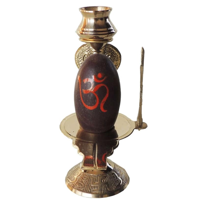 Brass Navdev Shivling ? Size 4 Navgrah Lingam, 5, Height : 5.8 Inch (ZMAS464 E) view 3