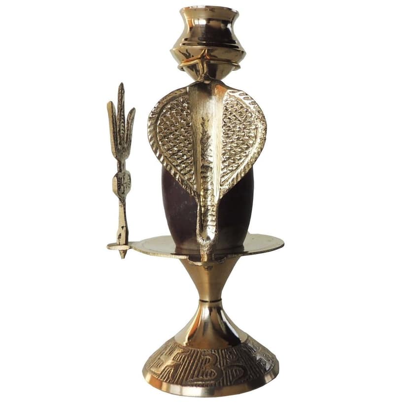 Brass Navdev Shivling ? Size 4 Navgrah Lingam, 5, Height : 5.8 Inch (ZMAS464 E) view 4