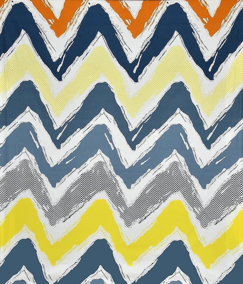 SHOMES Cotton Horizontal Striped Diwan Set 8 Pcs - Multi view 2