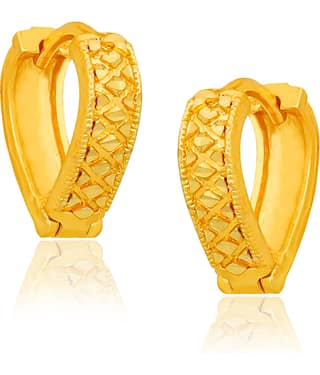 LUV FASHION Golden Jhumki Earrings ( Pack of 1 )