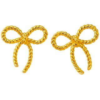 Kimti 18k Gold Plated Twirl & Tie Earring