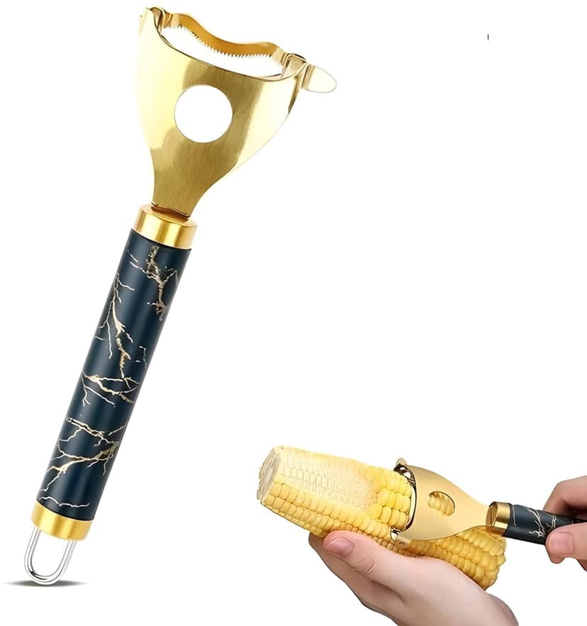 Premium Stainless Steel Corn Stripper Tool | Manual Corn Kernel Remover | Sweet Corn Cutter Peeler | Ergonomic Kitchen Corn Cob Kernel Separator (Original) view 2