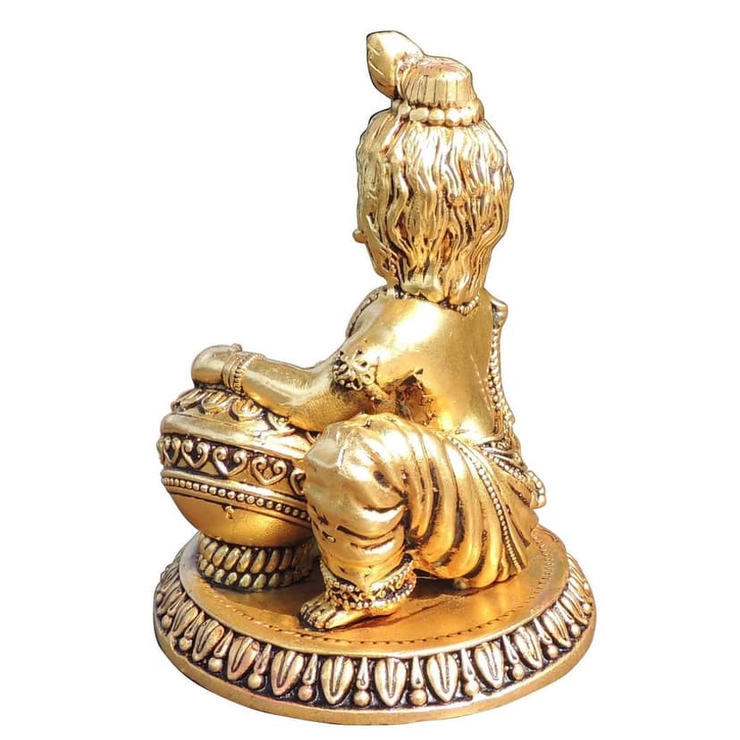 Brass Showpiece Makhan Krishna God Idol Statue (BSMAS1737 H) view 3