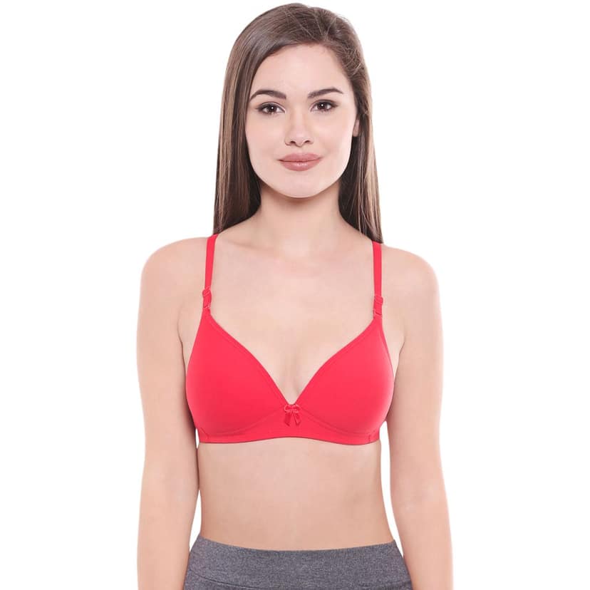 Bodycare Polycotton Padded Non wired Tshirt Bra-Pack of 3 view 2