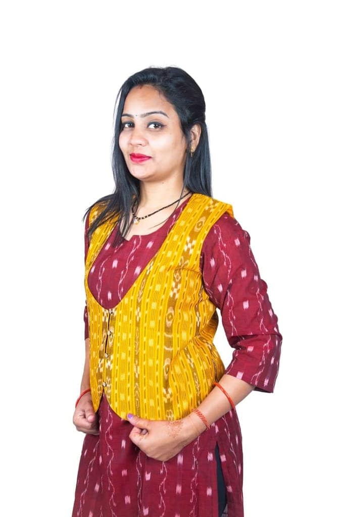 GHL � GUENDICHA HAAT LLP Sambalpuri Certified Handloom Women's Pure Cotton Jacket