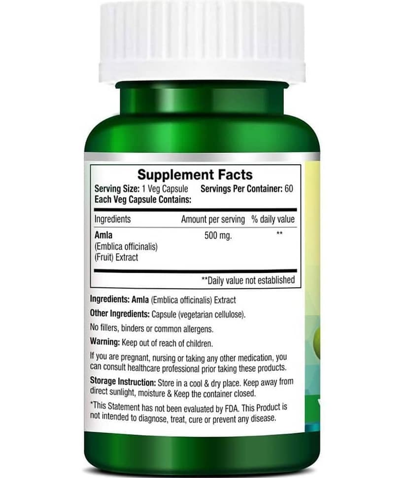 Morpheme Remedies Amla 500 mg - 60 Veg Capsules view 2