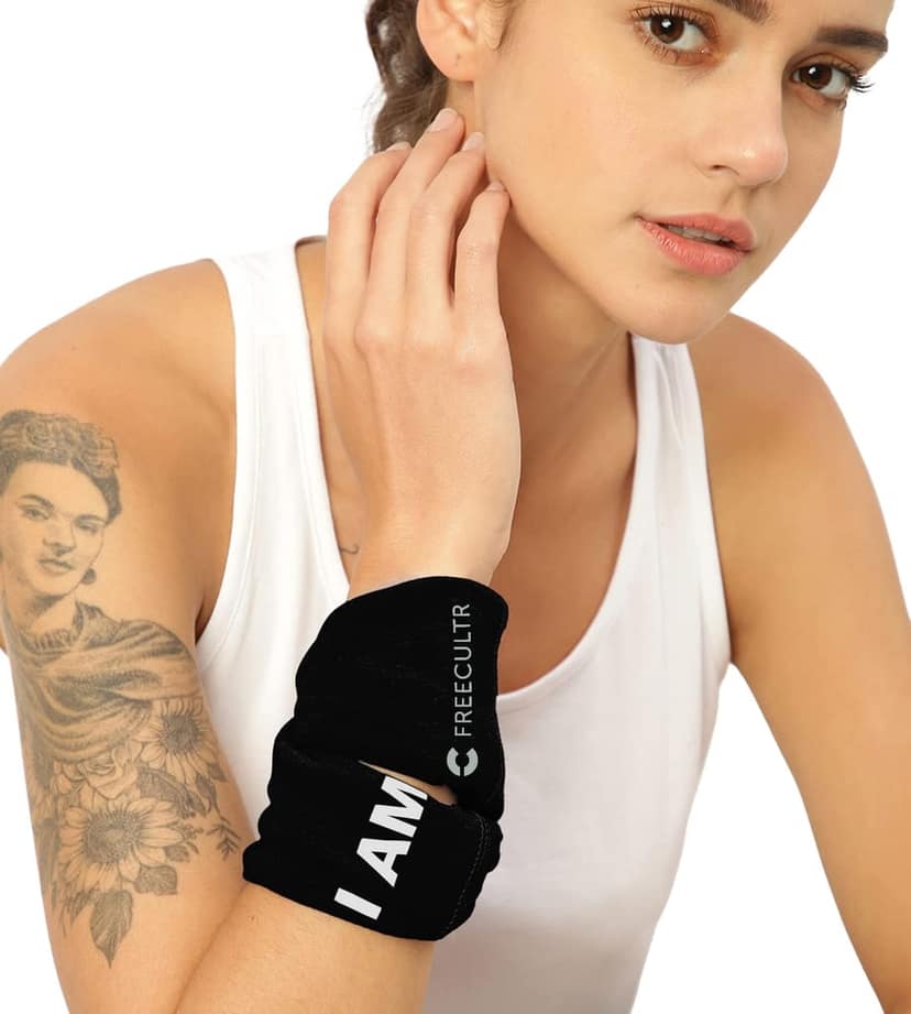 FREECULTR Unisex Bamboo Bandana, Anti Microbial Super Soft & Comfort Fit, Breathable Multipurpose Headband, Face Mask for Dust Protection and Sun - Size Printed Pack of 3-Black, White, Chalk Blue view 5