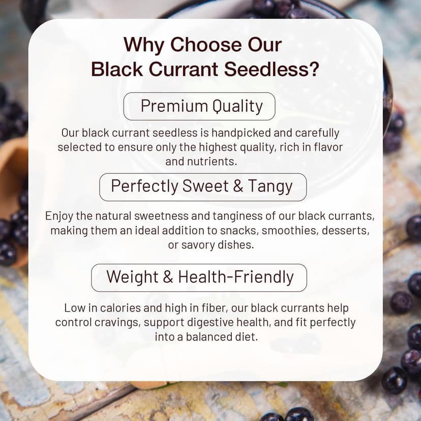 Mona Dryfruits Premium Black Currants 250 gm Nutrient-Rich Black Raisins Seedless Gluten-Free Kali Kishmish with No Added Preservative Perfect for Healthy Snacking view 5