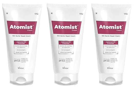 Brinton Atomist Skin Barrier Repair Cream 125 gm | Enriched with Ceramides Oats Lipids & GLA x Pack of 3
