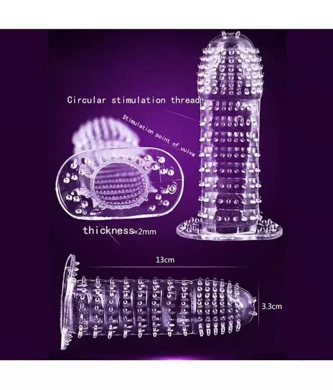 Nediozett Crystal Condom Chocolate Flavor For Long Last Action Silicone Reusable Condom Extra Dotted 5 inch with Carry Pouch (Pack of 1) view 5