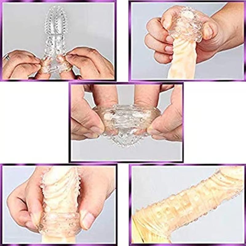 Nediozett Crystal Condom Chocolate Flavor For Long Last Action Silicone Reusable Condom Extra Dotted 5 inch with Carry Pouch (Pack of 1) view 6