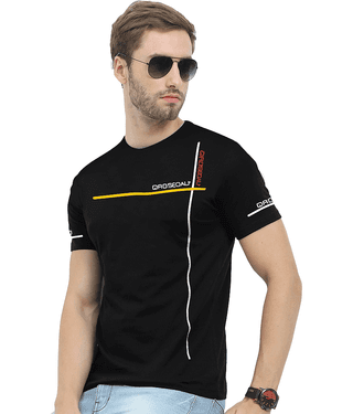 Reya Pack of 1 Cotton Blend Regular Fit Men's T-Shirt ( Blue )