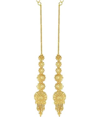 VIVASTRI Golden Jhumki Earrings ( Pack of 1 )