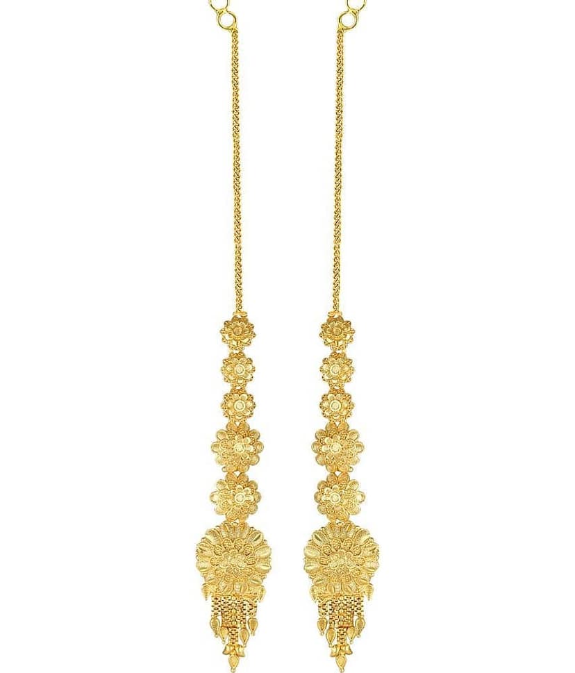 VIVASTRI Golden Jhumki Earrings ( Pack of 1 )