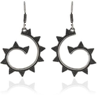 CHICAS Silver Color German Silver Boho Style Dangle Drop Fashion Earrings For Women Girls