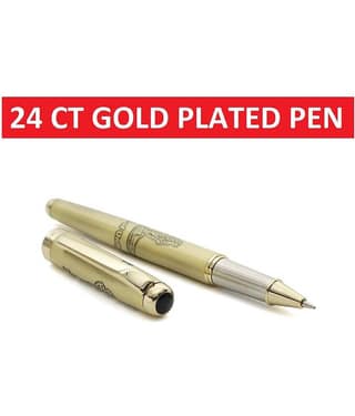 Hayman 24 ct Gold Plated statue of unity Engraved Roller Ball Pen with Box