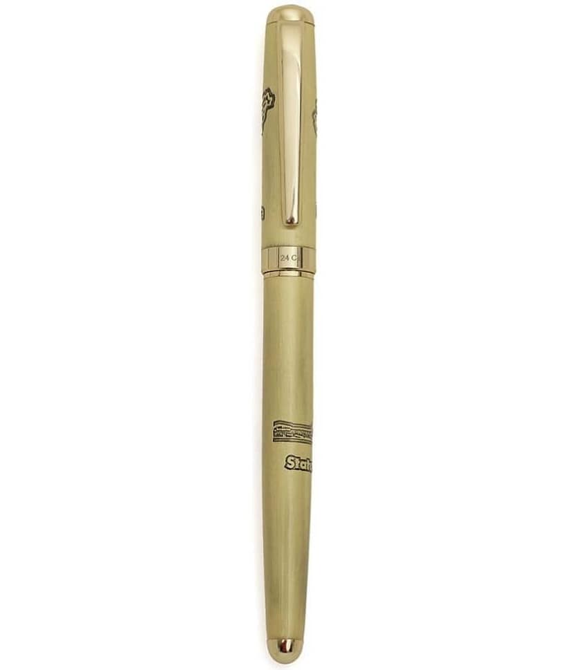 Hayman 24 ct Gold Plated statue of unity Engraved Roller Ball Pen with Box view 2