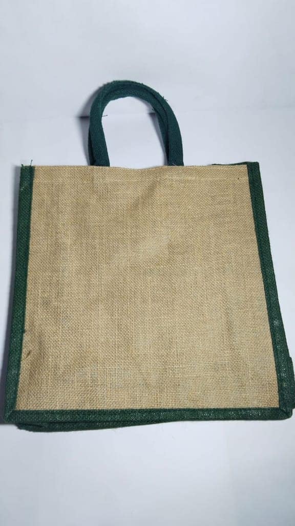 Eco-Friendly Jute Tote Bag with Unique Hand-Embroidered Design view 4