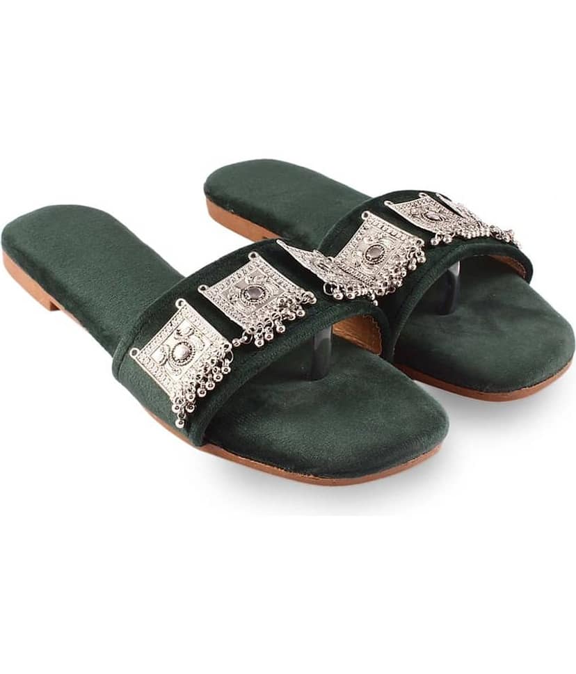 Apratim - Green Women's Flats