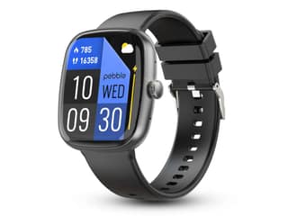 Pebble Stella 1.83" HD Smart Watch BT Calling, Premium Metal Build, 100+ DIY Watch Faces, Female Health & Heart Rate Tracking, 100+ Sports Modes - Jet Black