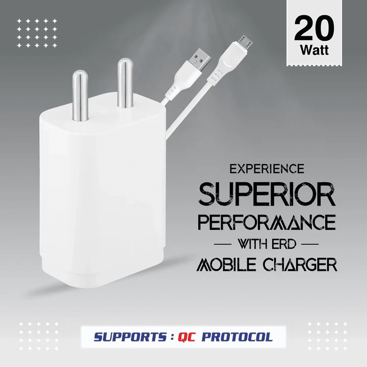 ERD TC-221 USB-A QC Charger With Micro Cable view 3