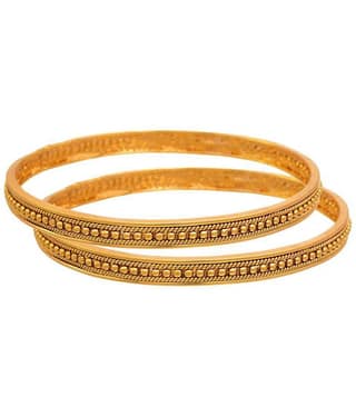 JFL - Jewellery For Less Traditional Ethnic One Gram Gold Plated Bead Designer Bangles for Women