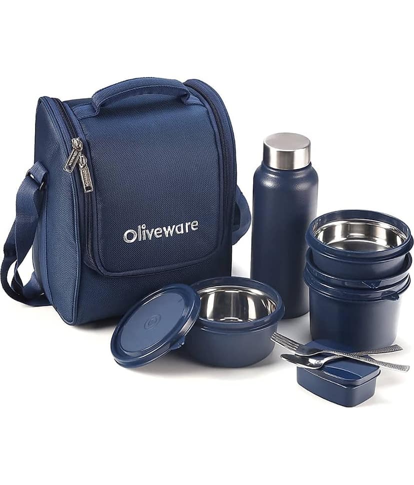 Oliveware Teso Pro Stainless Steel Lunch Box 3 Container (Pack of 1)
