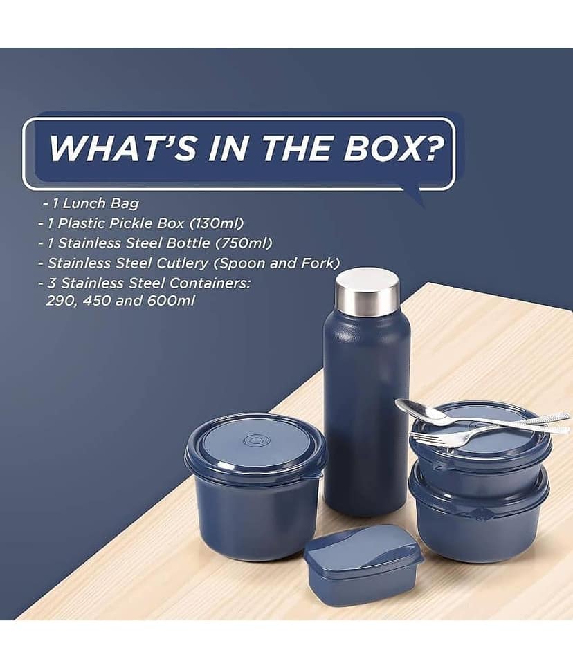 Oliveware Teso Pro Stainless Steel Lunch Box 3 Container (Pack of 1) view 2