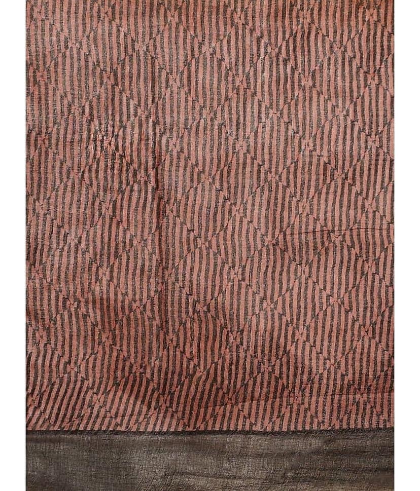 SHANVIKA Cotton Printed Saree Without Blouse Piece ( Brown ) view 2
