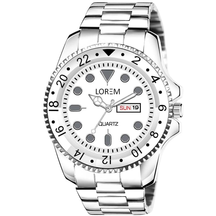 LOREM Black Day-Date Function Casual Analog Watch for Men LR129-UF