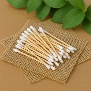 Eco-Friendly Wooden Cotton Ear Buds (1 pkt / 100 Pcs Approx)