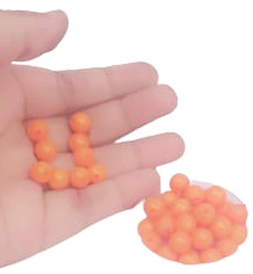 Mii Art Embroidery Material,Beads for Jewelry Making Material,zari Work Beads(Size-6 mm)(Material-Plastic)(Color-Orange) in 1 Pack 50 gm. view 2