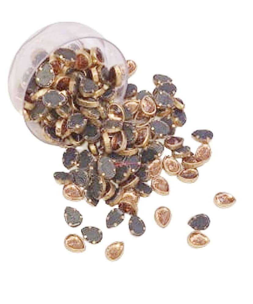 Mii Art Golden Half pan Shape Beads Using for Embroidery & Craft,jewalery Material(Color-Golden)(Size-6 mm) Pack of 50g. view 3