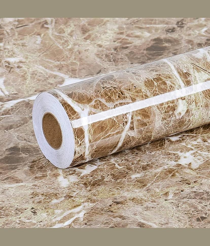 Geeo Premium Light Brown Marble Design Wallpaper 60cm x 2m (Pack of 1)